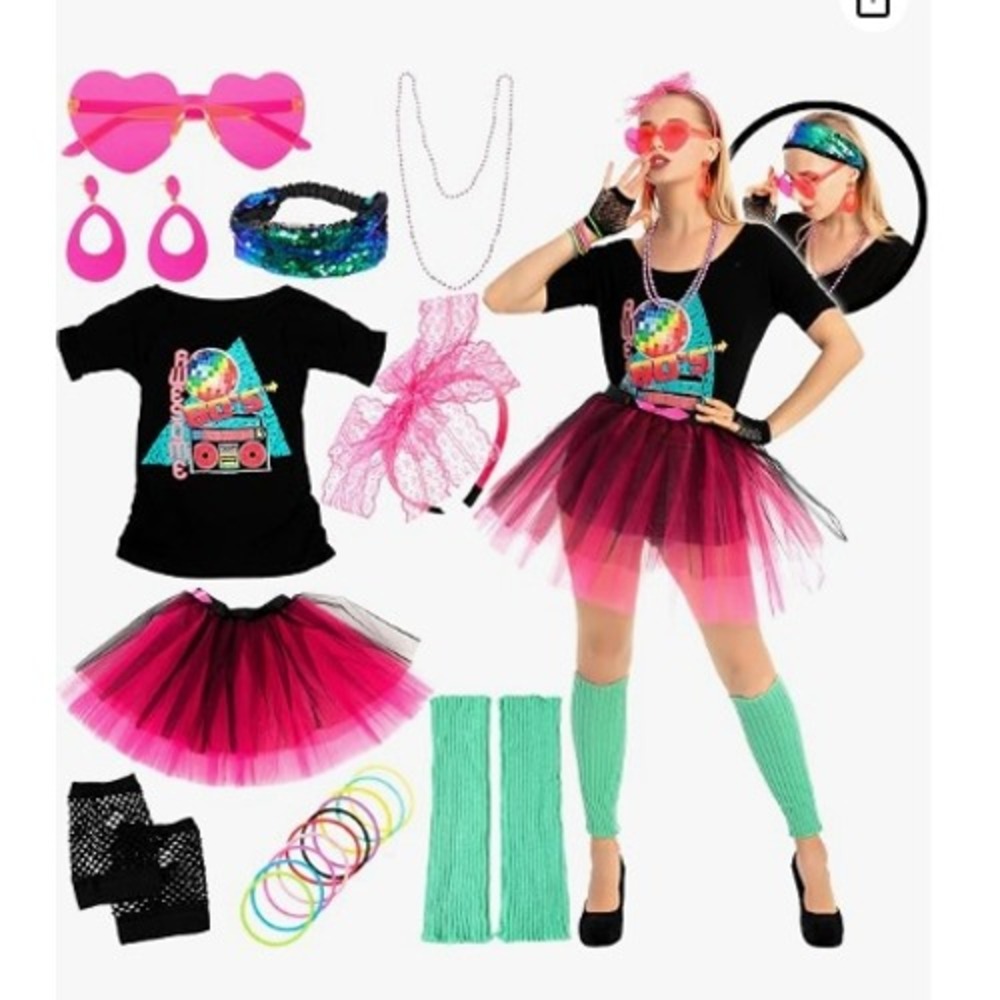 Spooktacular Creations 80s Retro Graphic Costume Women XL Halloween Party NEW